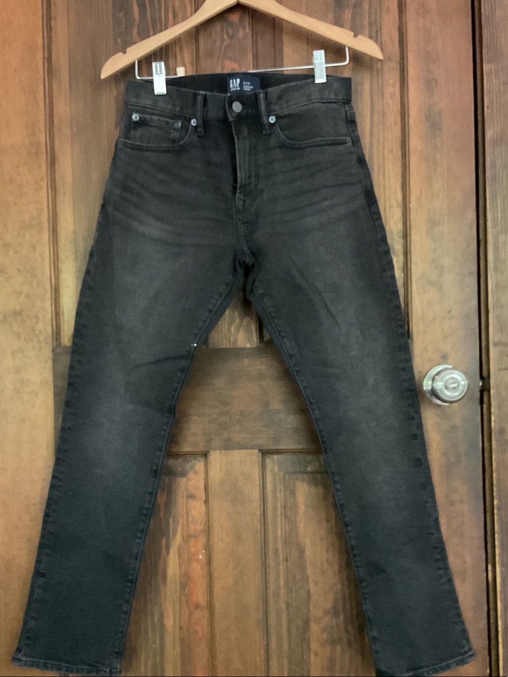 GAP Men's Washed Black Slim Straight Jeans